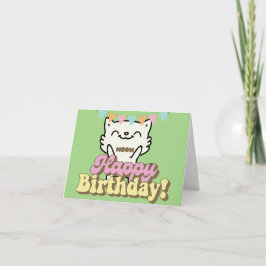 Funny Cat Meow Vintager Geburtstag Karte