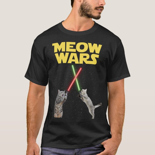 Funny Cat Meow Wars T-Shirt (Vorderseite)