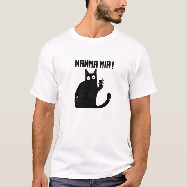 Funny Cat - Meowrio, die italienische Katze T-Shirt (Vorderseite)