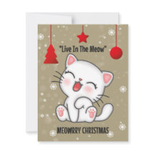 "FUNNY CAT MEOWRY CHRISTMAS" Grußkarten