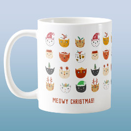 Funny Cat Meowy Weihnachten Kaffeetasse