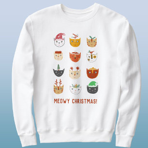 Funny Cat Meowy Weihnachten Sweatshirt