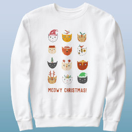 Funny Cat Meowy Weihnachten Sweatshirt