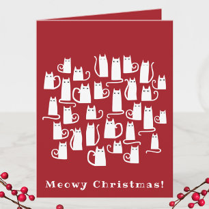 Funny Cat Meowy Weihnachtskarte Karte