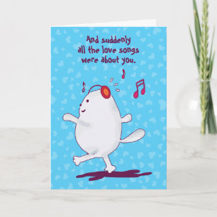 Funny Cat Message, Blue Valentine's Karte