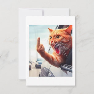 Funny Cat Middle Finger Unglaublich witzig Katze i Dankeskarte