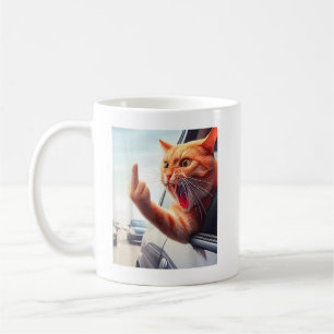 Funny Cat Middle Finger Unglaublich witzig Katze i Kaffeetasse
