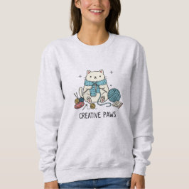 Funny Cat Minimal Whiskers Zeichnend Cosy Style Sweatshirt