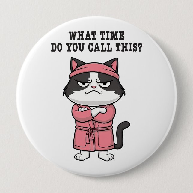 Funny Cat Missed Cursome Button (Vorderseite)