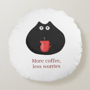 Funny Cat mit Coffee Throw Kissen