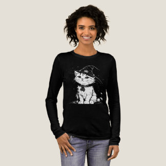 Funny Cat mit Hat Graphic T-Shirt Tri-Blend Shirt