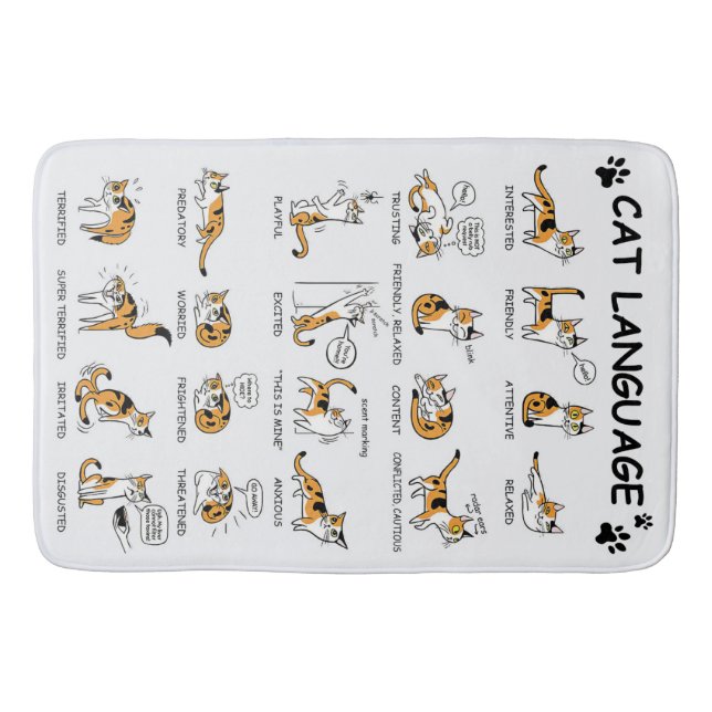 Funny Cat mit Körpersprache Liebliche Gefühle Badematte (Vorderseite)
