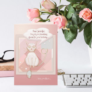 Funny Cat mit Maus Geburtstagskarte Karte