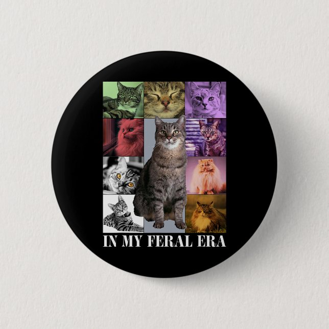 Funny Cat Moon in meiner Wildzeit Niedlich Kitten  Button (Vorderseite)