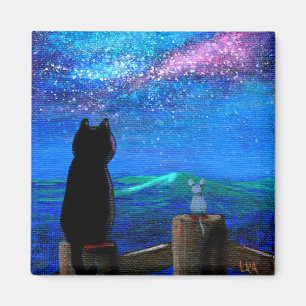 Funny Cat Mouse Stars Creationarts Magnet