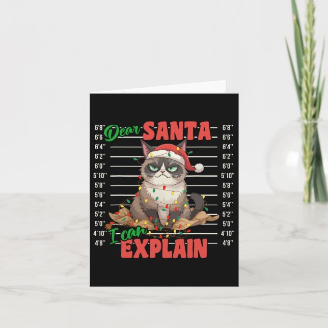 Funny Cat Mugshot Sehr geehrter Herr Santa I kann  Karte (Vorderseite)