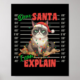 Funny Cat Mugshot Sehr geehrter Herr Santa I kann  Poster