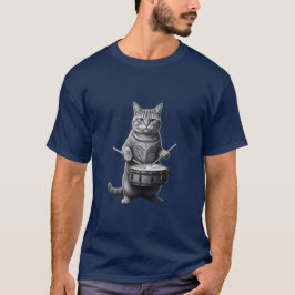 Funny cat Music lover gift_Cute cat Rock Band  T-Shirt
