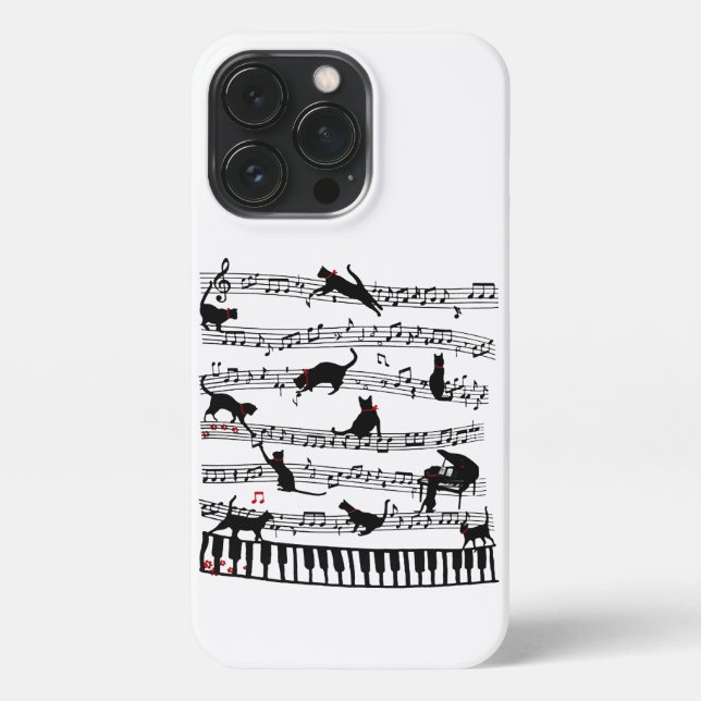 Funny Cat Musiknote, Geschenk für Piano Player, Mu iPhone Hülle (Rückseite)