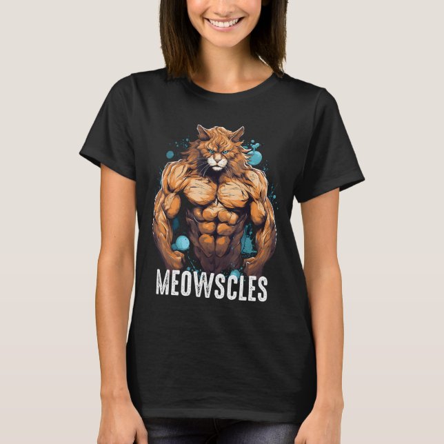 Funny Cat Muskulation for Men Gym Gewicht Hebe C T-Shirt (Vorderseite)