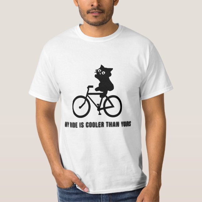 Funny Cat on Bike T-Shirt | Cool Cycling Graphic T (Vorderseite)