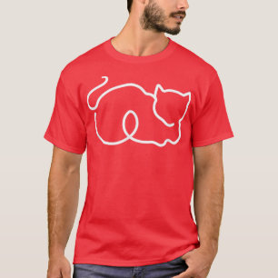 Funny Cat One Line Art Cats, Kitten for Cat Lovers T-Shirt