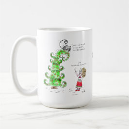 Funny Cat Pet Cartoon Jochwein Weihnachtsbaum spie Kaffeetasse