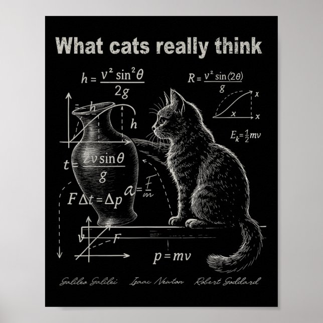 Funny Cat Physical Spaß Design was Katzen wirklich Poster (Vorne)