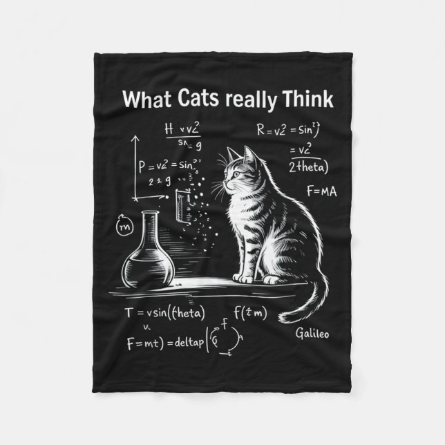 Funny Cat Physics Humor Design What Cats Really Th Fleecedecke (Vorderseite)