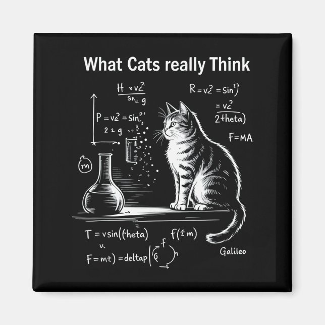 Funny Cat Physics Humor Design What Cats Really Th Magnet (Vorne)