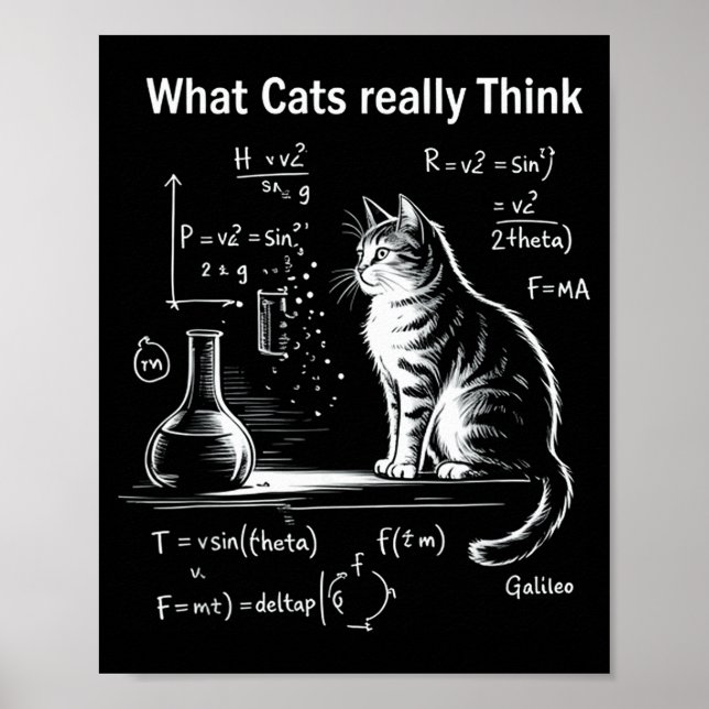 Funny Cat Physics Humor Design What Cats Really Th Poster (Vorne)
