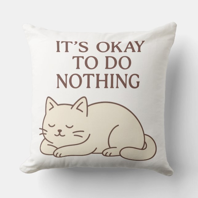 Funny Cat Pillow - Throw Kissen - Niedliches Desig (Vorderseite)