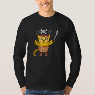 Funny Cat Pirate Geburtstagsparty Themed Captain P T-Shirt