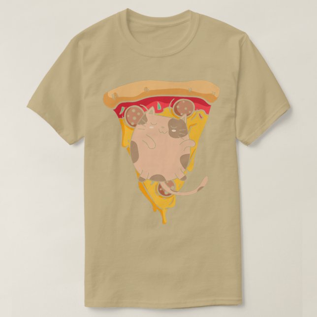 Funny Cat Pizza Premium  T-Shirt (Design vorne)