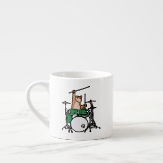Funny Cat Playing Drums, Cat Drummer, Drummer Gift Espressotasse