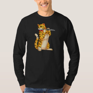 Funny Cat Playing Flute Coolen Tiermusiker Flute T-Shirt