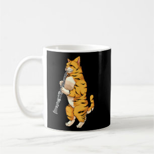 Funny Cat Playing Klarinette Cooler Tiermusiker Kaffeetasse