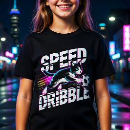 Funny Cat Playing Soccer - Gift for Kids & Teens T-Shirt