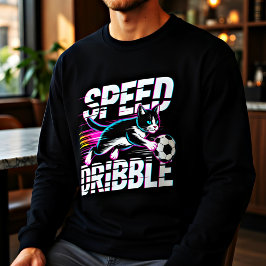 Funny Cat Playing Soccer - Gift for Kids & Teens Tri-Blend Shirt