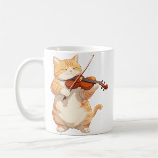 Funny Cat Playing Violin For Cat And Violins Lover Kaffeetasse