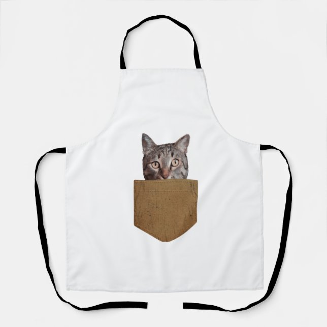 Funny Cat Pocket Shirt Cute Kitten in Your Pocket Schürze (Vorderseite)