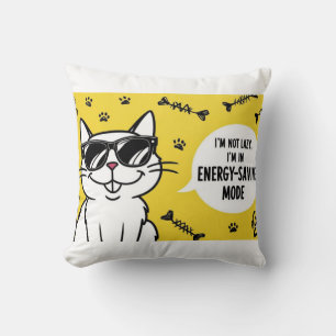 Funny Cat Poster, Cartoon Katze mit Sonnenbrille Kissen