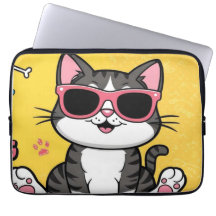 Funny Cat Poster Cartoon Katze mit Sonnenbrille