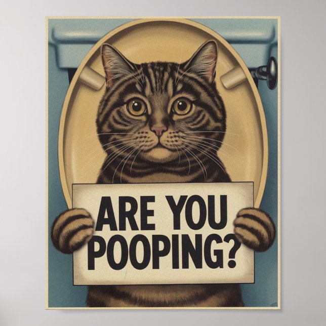 Funny Cat Poster | Kacke du? | Cat Art (Vorne)