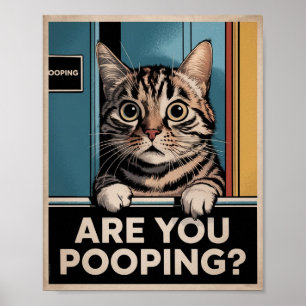 Funny Cat Poster   Kacke du?   Cat Art
