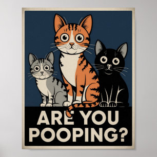 Funny Cat Poster Kacke du? Cat Art