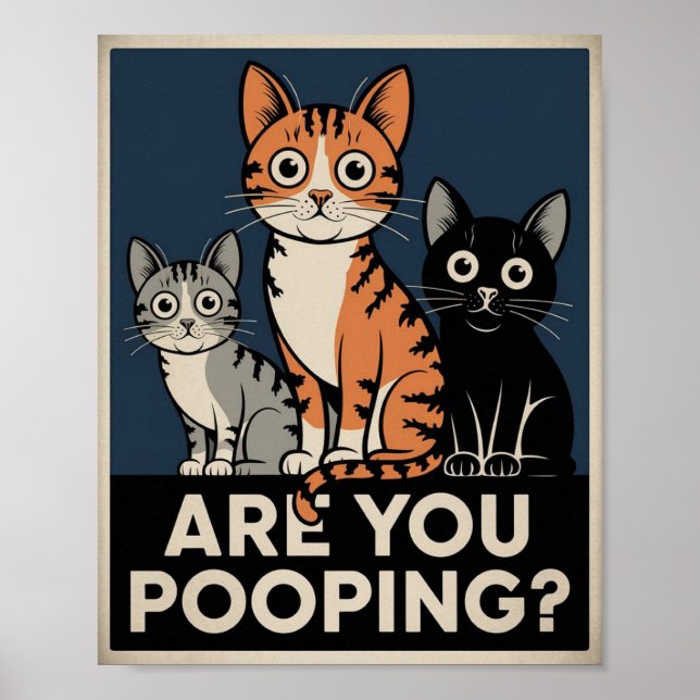 Funny Cat Poster | Kacke du? | Cat Art (Vorne)