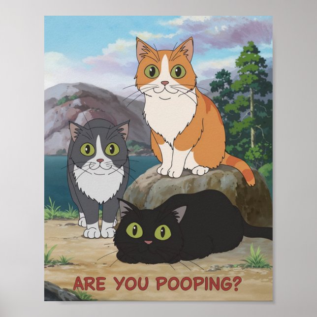 Funny Cat Poster | Kacke du? | Cat Art (Vorne)