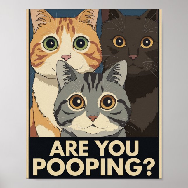 Funny Cat Poster | Kacke du? | Cat Art (Vorne)