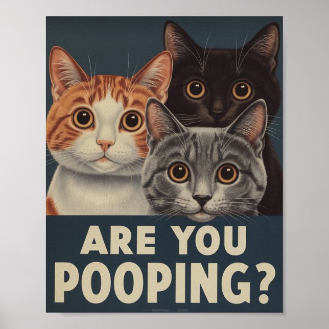 Funny Cat Poster | Kacke du? | Cat Art (Vorne)